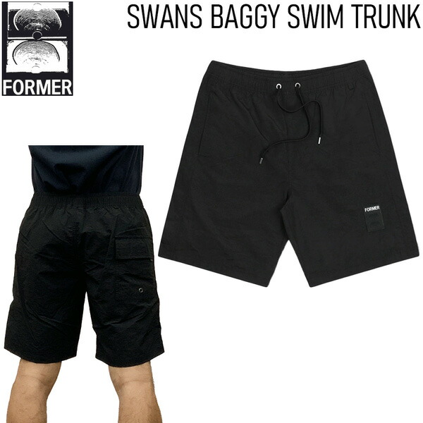 フォーマー サーフトランクス FORMER SWANS BAGGY SWIM TRUNK BLACK スワンズ バギー トランクス FBO-24101