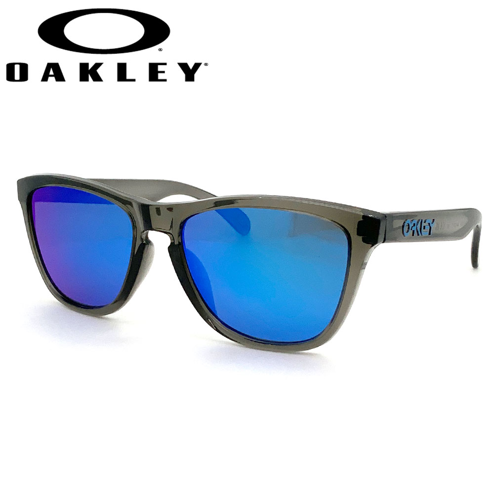 オーク材ロバート・エドワード・リー 黒眼鏡 心地よい 生活スタイル OAKLEY FROGSKINS フロッグスキンズ ASIANFIT Grey Smoke/Prizm Sapphire oky-cj