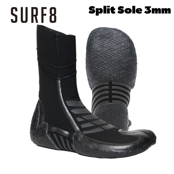 サーフエイト ブーツ 25-26 SURF8 3mm スプリットソール 中割れ BLACK 85F1FX1