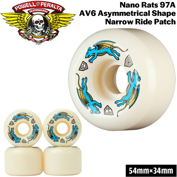 ウィール パウエルペラルタ POWELL PERALTA DRAGON FORMULA NANO RAT 54 x 34粍 97A AV6 4個仕掛ける ドラゴンフォーミュラー ウィール-スポーツ・アウトドア