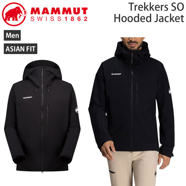 マムート トレッカーズソフトシェルフーデッドジャケット MAMMUT TREKKERS SO HOODED JACKET AF MEN BLACK BLACK S M L XL