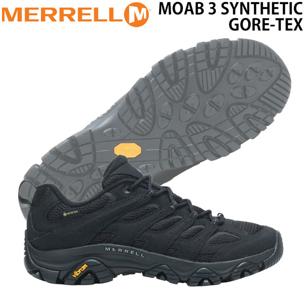 メレル モアブ3シンセティックゴアテックス MERRELL MOAB 3 SYNTHETIC GORE-TEX ウォーキング トレッキング 靴 ブラック 7 7.5 8 8.5 9 9.5 10