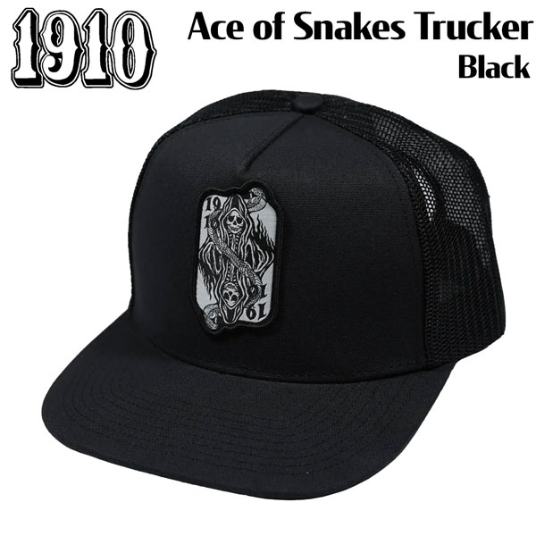 1910 キャップ ACE OF SNAKES TRUCKER ms126266 メッシュキャップ スナップバック ストリート スケート スノーボード メンズ