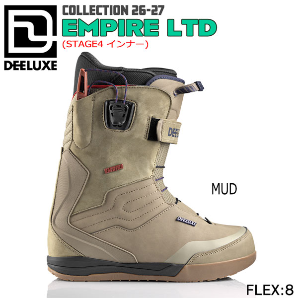取っておく 26-27 DEELUXE EMPIRE LTD S4 スノーボードブーツ ディーラックス 帝国 サーモはだ着 熱決定付ける 本革 捉え所の無いフレックス カービング フリーライド 黒色火薬 高化学反応 弾丸道路釣り合い メンズ 定まり品 22.5 23.5 24.5 25.5 26.5 27.5 28.5