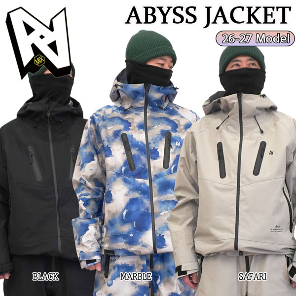 予約 26-27 AA HARDWEAR ABYSS JACKET スノーボードウェア ジャケット ダブルエー エイビスジャケット 防水 透湿 ストリート パーク グラトリ 26-27-JK-AA マーブル ブラック サファリ XS S M L XL｜MOVE