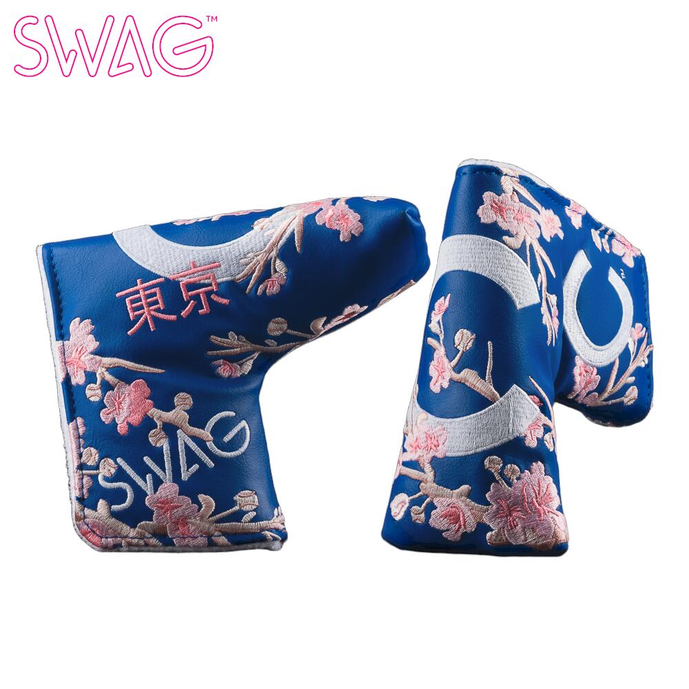 SWAG×MLB スワッグ チェリーブロッサム コレクション カブス ブレード カバー パター用ヘッドカバー