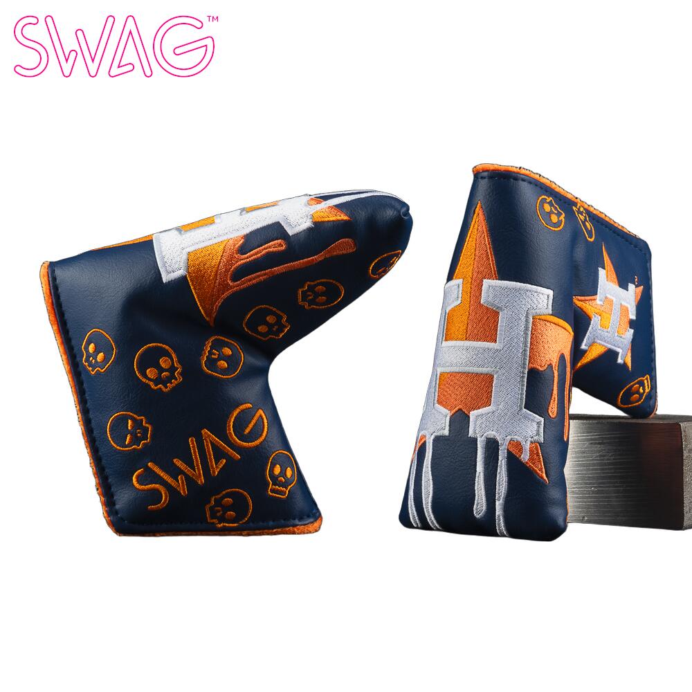 SWAG×MLB スワッグ ヒューストン アストロズ ドリップ ブレード カバー パター用ヘッドカバー