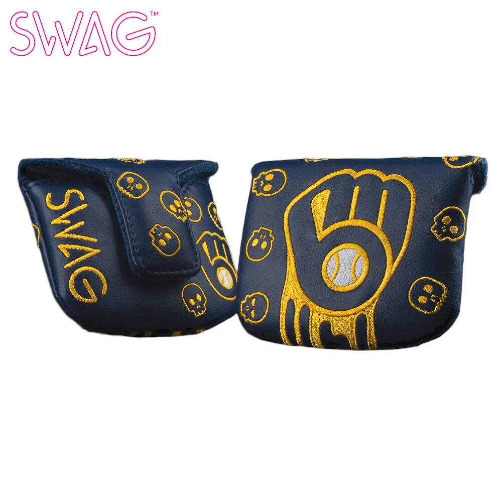 SWAG×MLB スワッグ ミルウォーキー ブリュワーズ  ドリップ マレット カバー パター用ヘッドカバー
