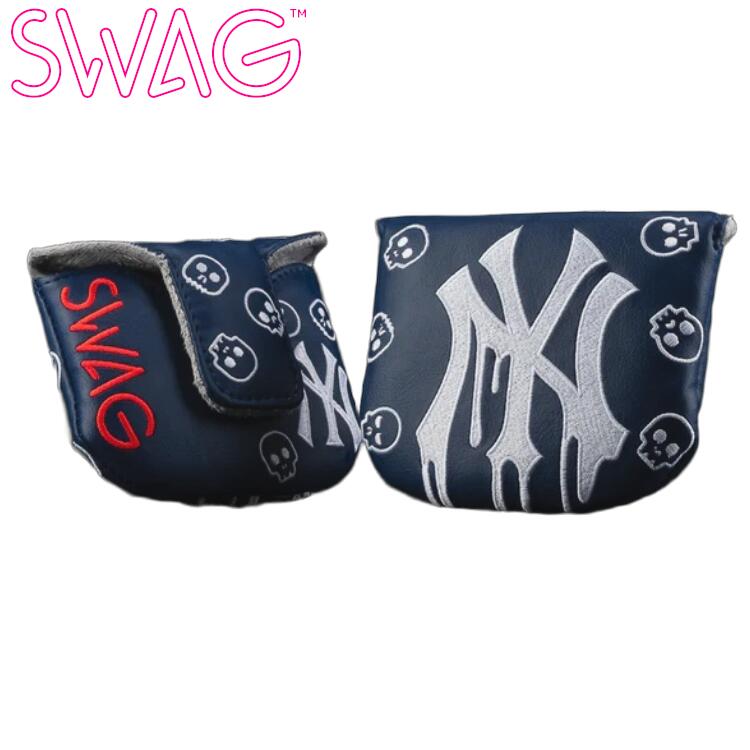 SWAG×MLB スワッグ NY ヤンキース ドリップ マレット カバー パター用ヘッドカバー