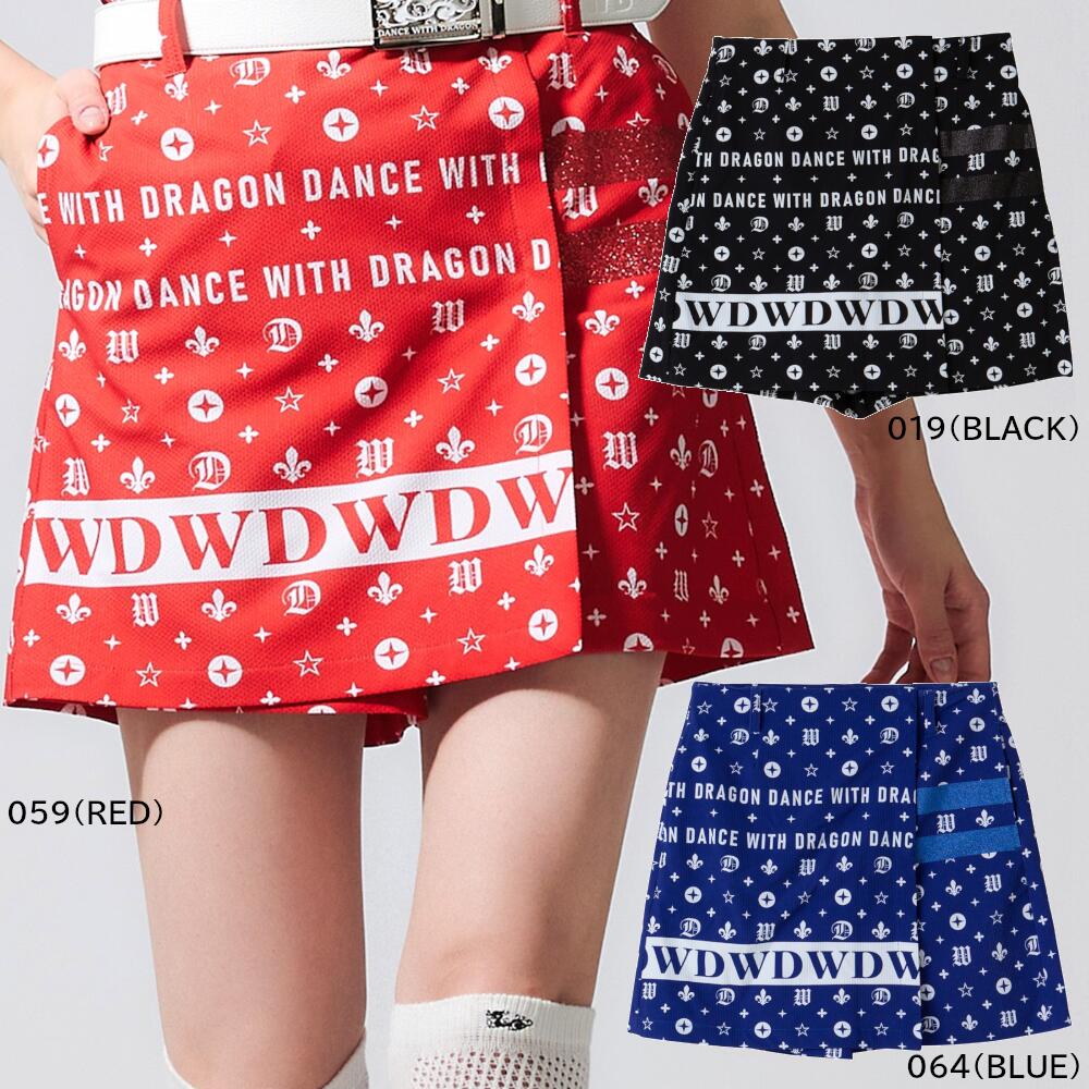 【メーカー取り寄せ品】 DANCE WITH DRAGON 02-456321 ダンスウィズドラゴン レディース モノグラムパターンラップスカパン キュロット D2-456321|MOVING GOLF