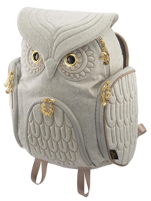 【MORN CREATIONS】ミミズククラシック バックパック フランネル（L/White）レディース　デコレーション　リュックサック　ふくろう　かわいい　お洒落　ファッション　サイズバリエーション｜Buff store