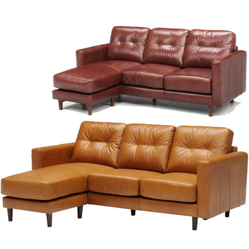 Oil Leather Sofa Chaise