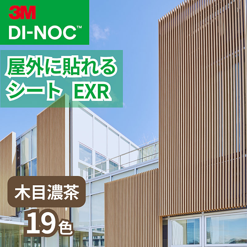 3M ダイノック 室外耐候性 腰掛け EXR (肌理・濃茶19色) 122珊幅 ねばり着く腰掛け リメイクシート  (製造会社直送)