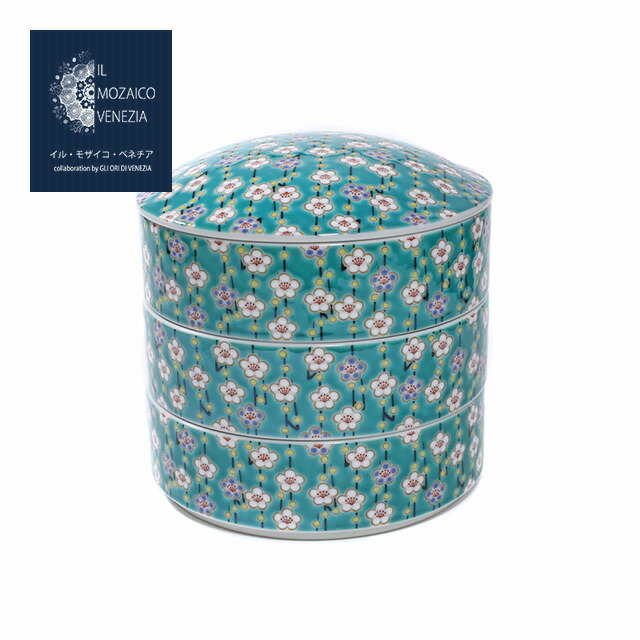 九谷焼三段重　三段重ね　花詰黒色　青郊窯 楽天市場】九谷焼 青郊窯三段重（重箱）花詰 黒SK-457 : 九谷陶芸 北山