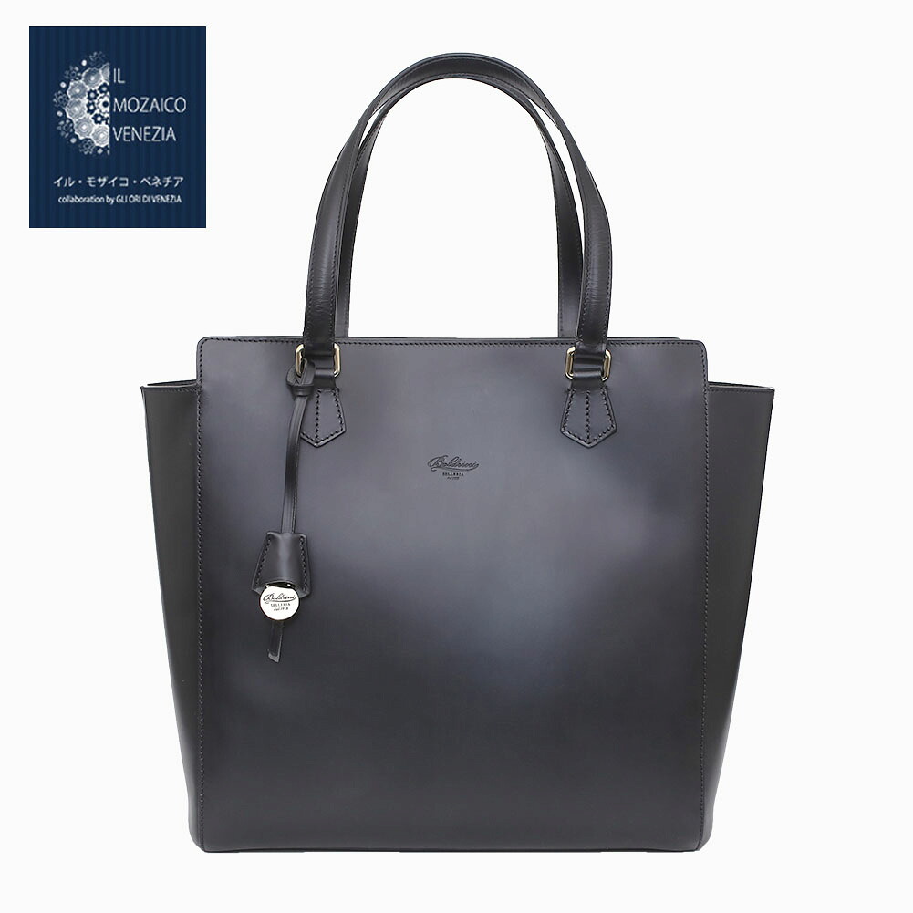 【BOLDRINI SELLERIA/ボルドリーニ・セレリア】イタリア製/ITALY 鞄/かばん/嚢/御徒面子/BAG/トートバッグ なめし革/カーフレザー/牛皮 オシャレ/着飾る NERO/BLACK/黒いこと/黒 途轍も無い/大きめ/大収容能力 男女兼用 御膳上等 7322-IT25