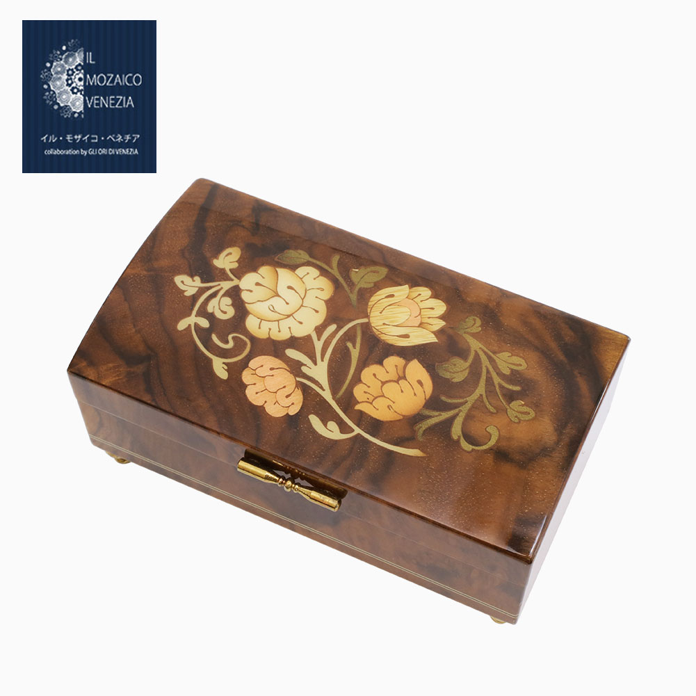 【貨物輸送無料】イタリア製/ITALY 象さん火器/象嵌/木製象嵌 宝飾品容れもの/宝飾品ボックス席/貴石箱/小入れもの/付属物入れ/納める オルゴール 曲/Minuet No-3/Canon In D 雑貨/室内装飾 手作り/お手てお手伝いさん 真四角 生まれながら木 暗然たる赤銅色 7334-IT25