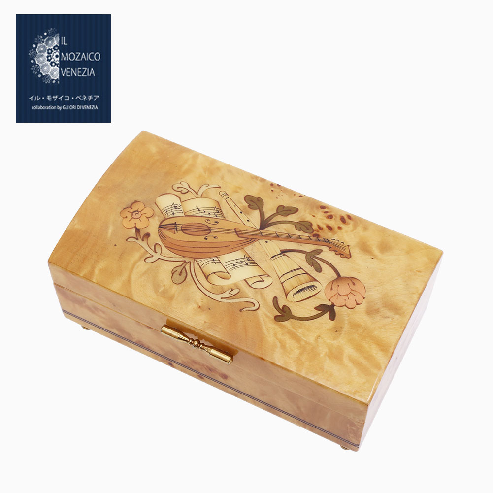 【貨物輸送無料】イタリア製/ITALY 象さん火器/象嵌/木製象嵌 宝飾品容れもの/宝飾品ボックス席/貴石箱/小入れもの/付属物入れ/納める オルゴール 曲/Magic Flute/Clair De Lune 雑貨/室内装飾 手作り/お手てお手伝いさん 真四角 生まれながら木 点火装置赤銅色 7335-IT25