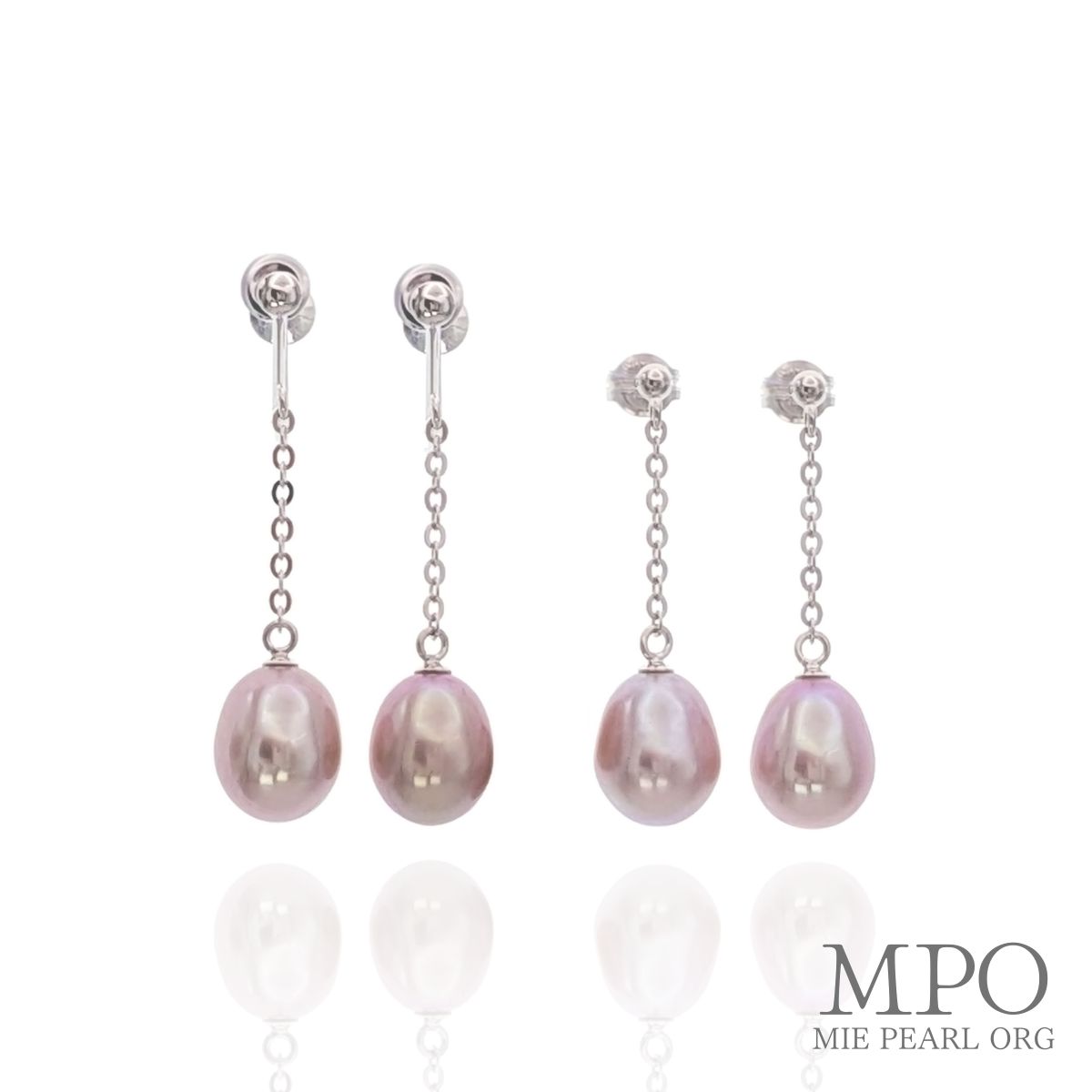 【全品ギフト包装】≪ 人気カラー！ ≫ 淡水ドロップパールイヤリング/ピアス 約8.0-8.5mm SV y-i-500 三重県真珠加工販売協同組合