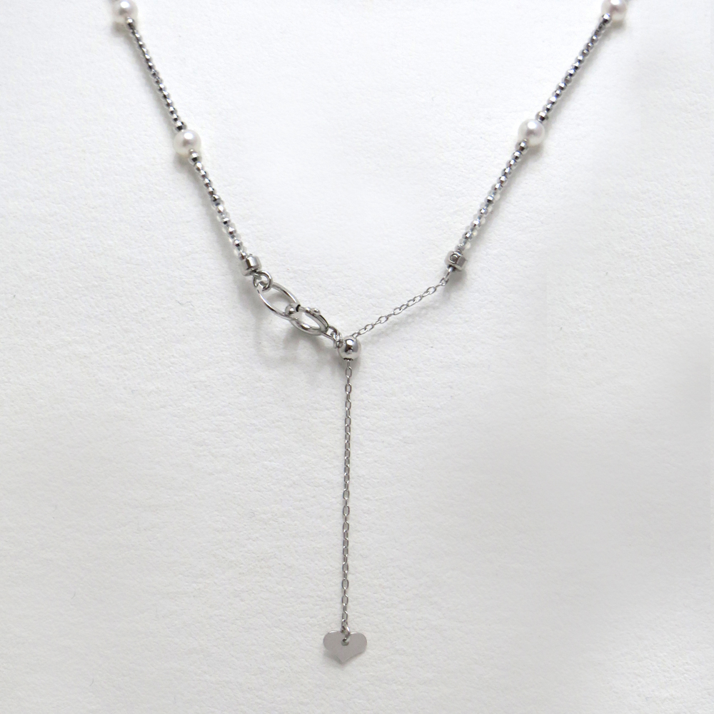アコヤ真珠 グラデーションデザインネックレス 約3.5-6.5mm K14WG 45+5cm y-n-600｜三重県真珠加工販売協同組合