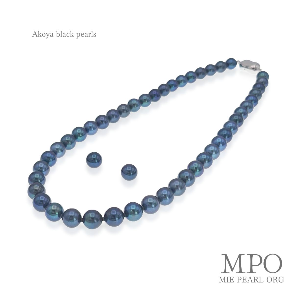 【全品ギフト包装】≪ 弔事 ≫アコヤ真珠黒ネックレスセット(イヤリング/ピアス) 約8.0-8.5mm y-n-682 三重県真珠加工販売協同組合|三重県真珠加工販売協同組合