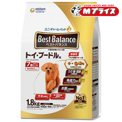 【お得な４個セット】 【ユニ・チャーム】ベストバランス カリカリ仕立て トイ・プードル用 ７歳以上用 １．８ｋｇ ☆ペット用品 ※お取り寄せ商品【賞味期限：3ヵ月以上】