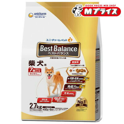 【お得な４個セット】 【ユニ・チャーム】ベストバランス カリカリ仕立て 柴犬用 ７歳以上用 ２．７ｋｇ ☆ペット用品 ※お取り寄せ商品【賞味期限：3ヵ月以上】