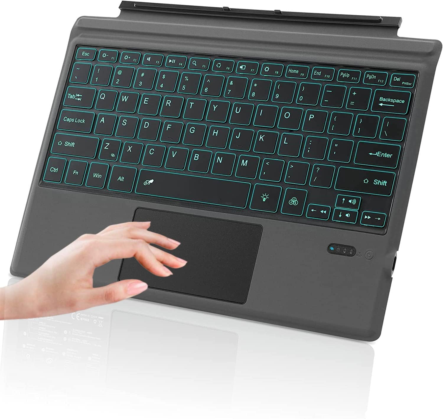 Surface Pro11/Pro10/Surface Pro 9/Surface Pro 8/Pro Xキーボード タッチパッド付き バックライト 英語 配列 静音 薄型 ワイヤレス サーフェス プロ11 プロ10 プロ9 プロ8 プロx用無線キーボード