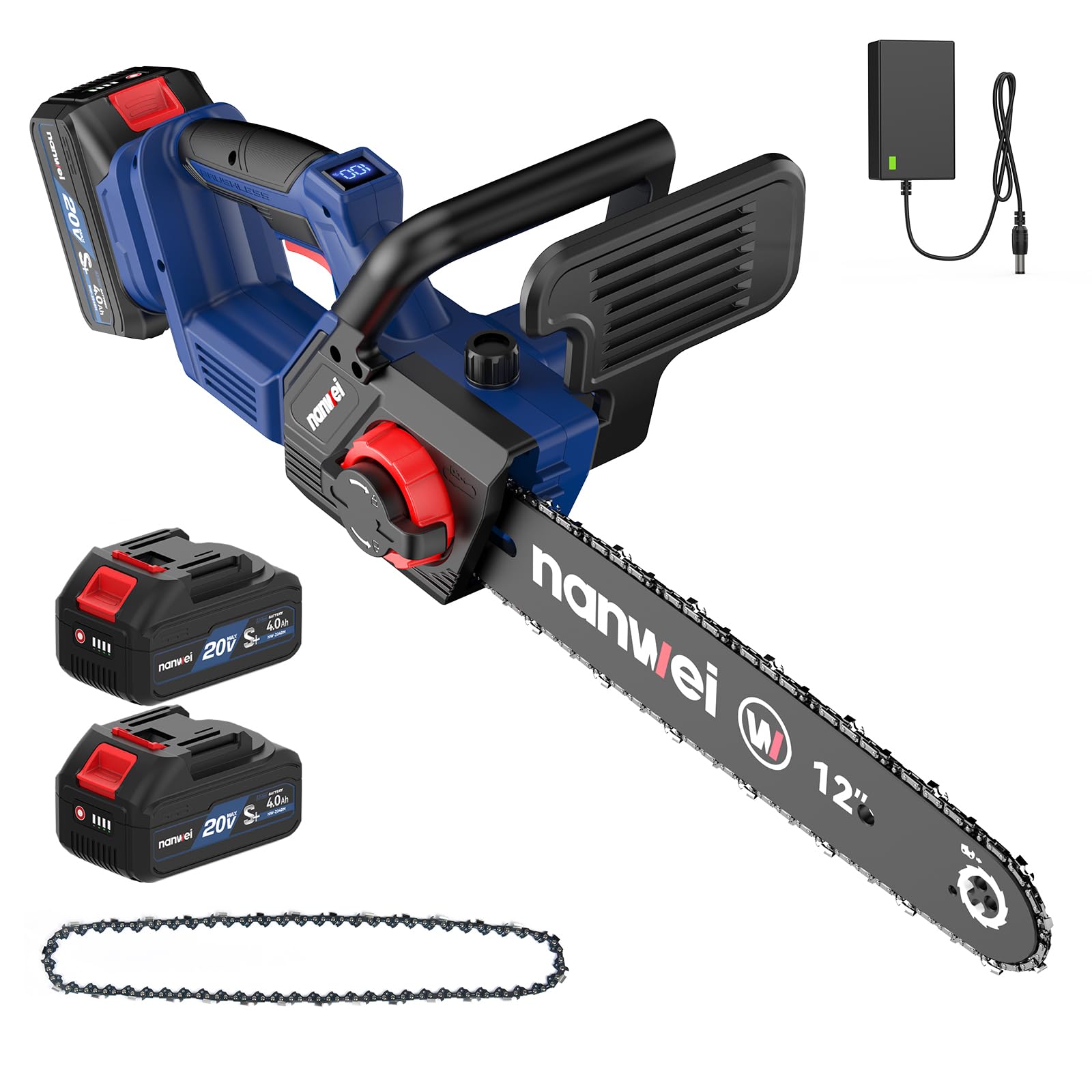 楽天市場】NANWEI チェーンソー充電式 12インチ 自動給油式 工具レス