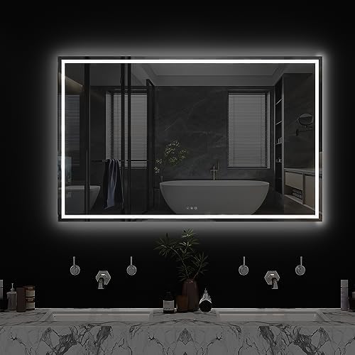 楽天市場】Sunrosa ミラー 鏡 LED 壁掛け スチールミラー/強化ガラス