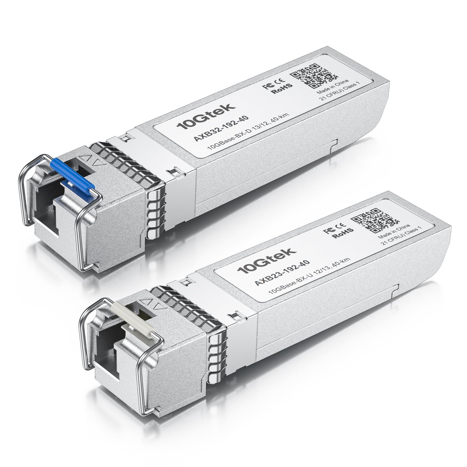 10Gtek 10GBase-Bidi SFP+モジュール,一対10G SFP+ Bidi 光トランシーバー,10GBase-BIDI 1270nm/1330nm SMF,最大40km,FP-10G-BX40D-I/SFP-10G-BX40U-I,Ubiq