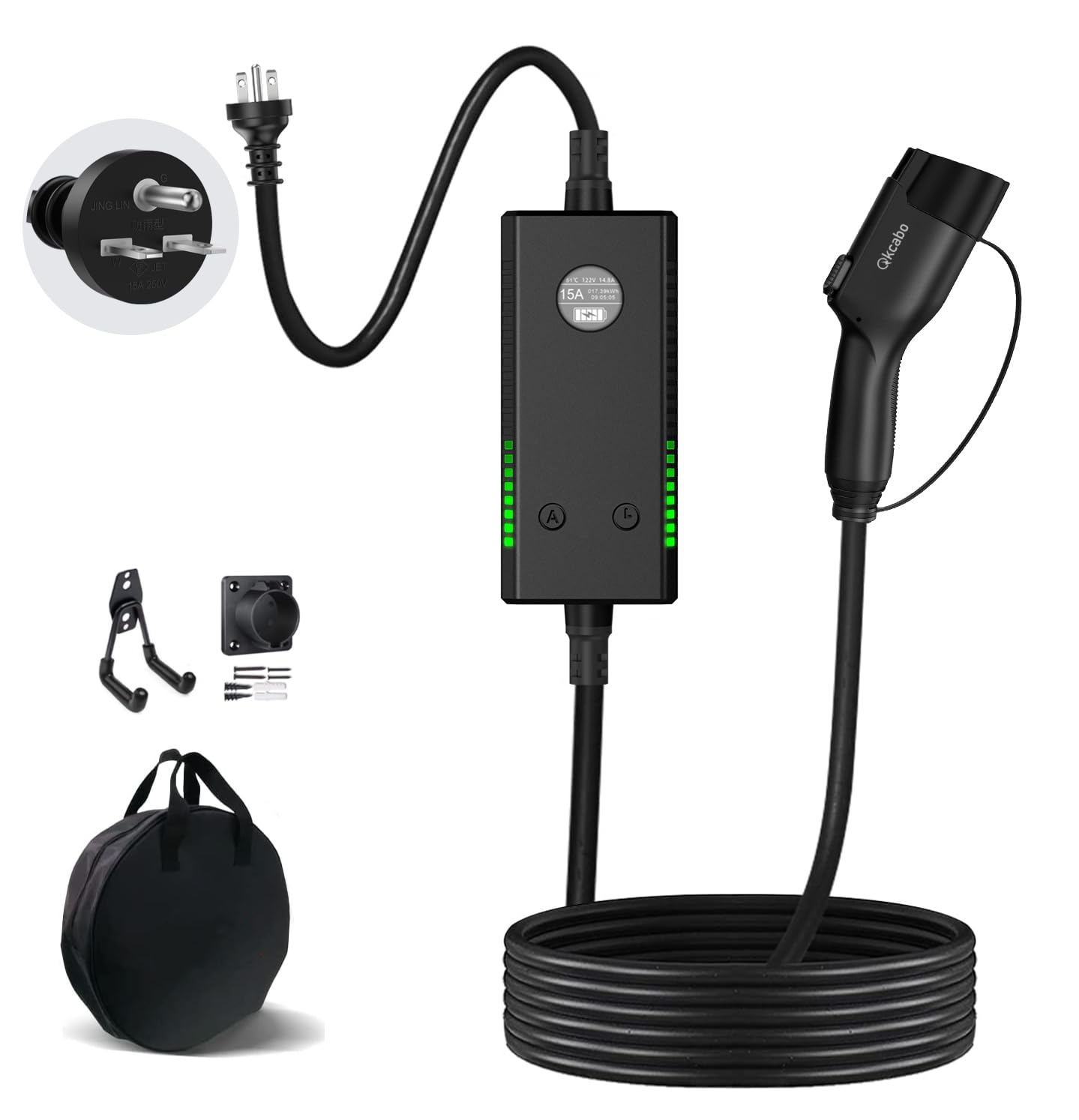 楽天市場】Qkcabo 1.6KW 電気自動車 充電ケーブル EV充電器 100V-125V