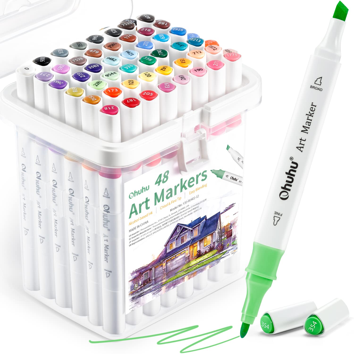 楽天市場】【送料無料】Ohuhu イラストマーカー 47色48本 プロ 初心者