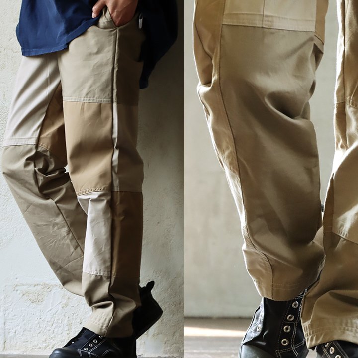 チェックパンツ　パッチワーク　ドッキング　リメイクパンツ　古着　ワイドパンツ r230520025mob001v01.jpg