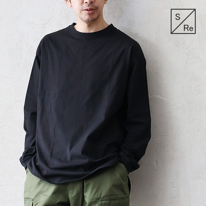 S_re: スリー Tシャツ 長袖 メンズ レディース ラウンドTシャツ 無地 重ね着 強捻 コットン 綿100％ 重ね着 レイヤード 大きいサイズ 着痩せ カジュアル パティ