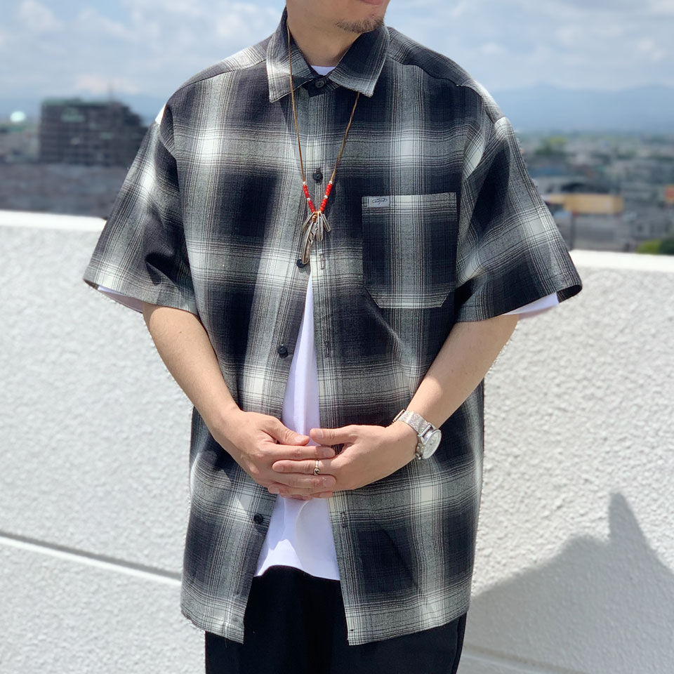 全6色 キャルトップ CALTOP USA カルトップ チェックシャツ オンブレチェック 半袖 OMBRE CHECK S/S SHIRT USA製  ブラック/グレー グリーン レッド | Mr.vibes web store