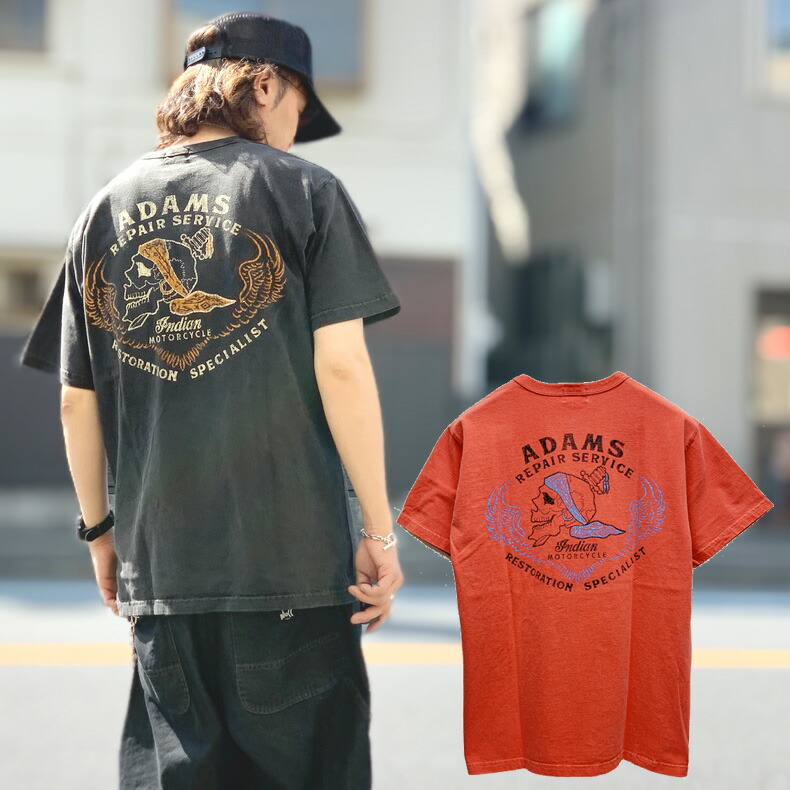 全2色 インディアンモーターサイクル INDIAN MOTORCYCLE Tシャツ ADAMS PIGMENT DYE SS Tee ブラック 黒 BLACK レッド 赤 RED 半袖 IM79557