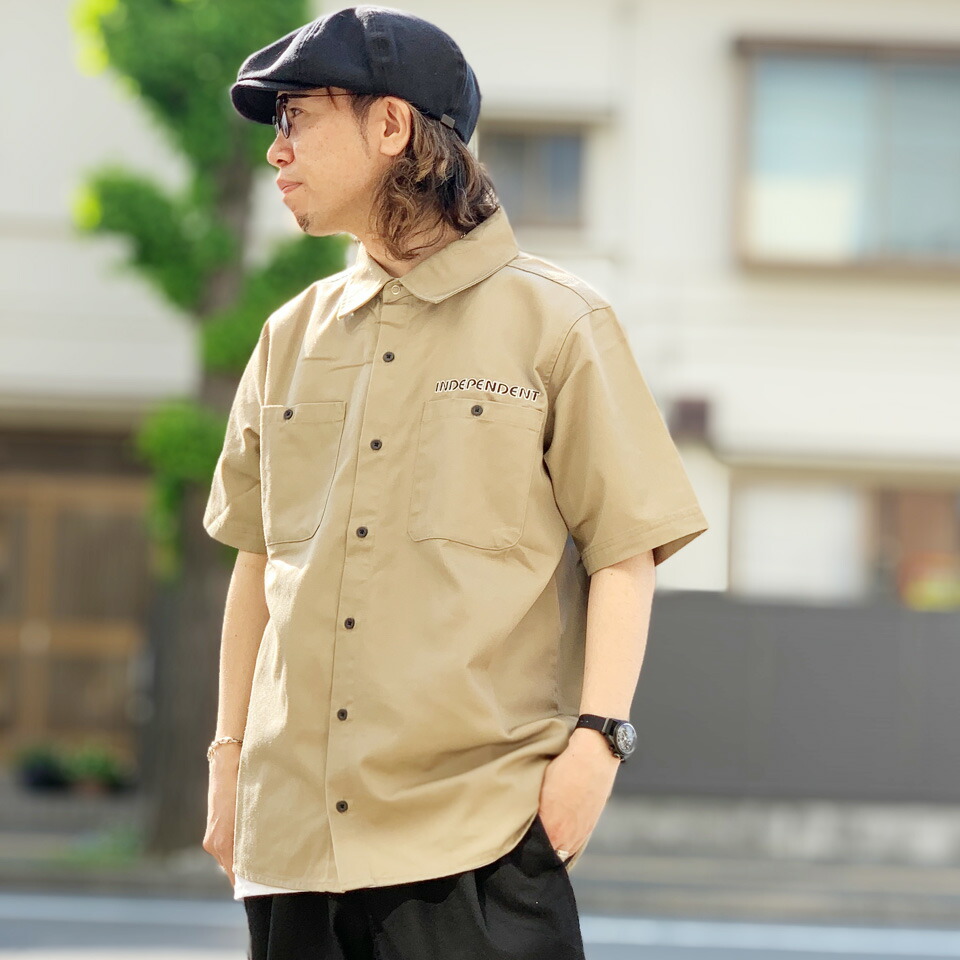 インディペンデントトラックス INDEPENDENT TRUCKS ワークシャツ 半袖シャツ UNION S/S WORK SHIRT カーキ KHAKI 9,856円