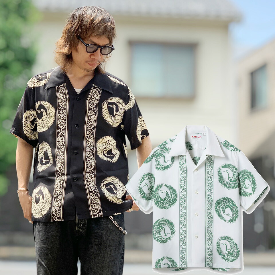 全2色 サンサーフ SUN SURF アロハシャツ ハワイアンシャツ RAYON HAWAIIAN SHIRT &ldquo;ORIENTAL BORDER&rdquo; 半袖 レーヨン オフホワイト OFF WHITE ブラック 黒 BLACK Lot No. SS39629｜Mr.vibes web store
