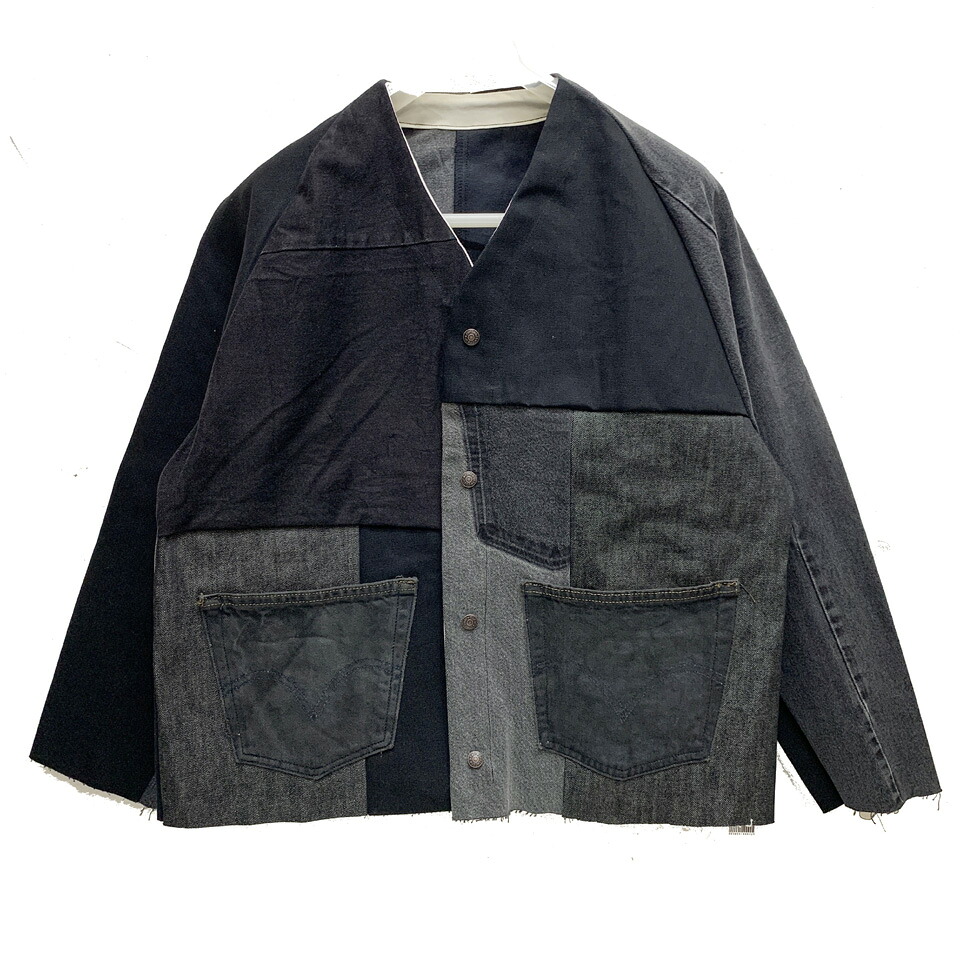 スリフティルック THRIFTY LOOK デニムエンジニアジャケット DENIM REMAKE ENGINEERED JACKET リメイク ブラックデニム 黒 BLACK (#9)