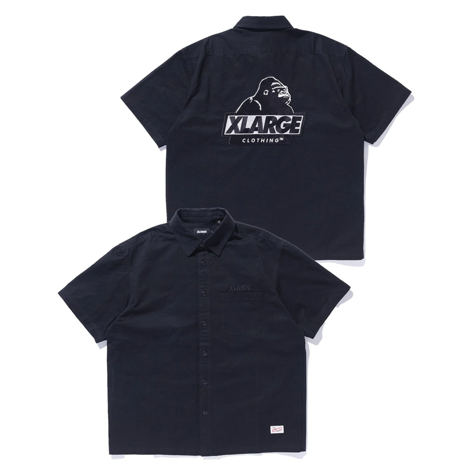 エクストララージ XLARGE 半袖細工物プルオーバー SLANTED OG S/S WORK SHIRT 黒いこと 黒 BLACK 101262014003