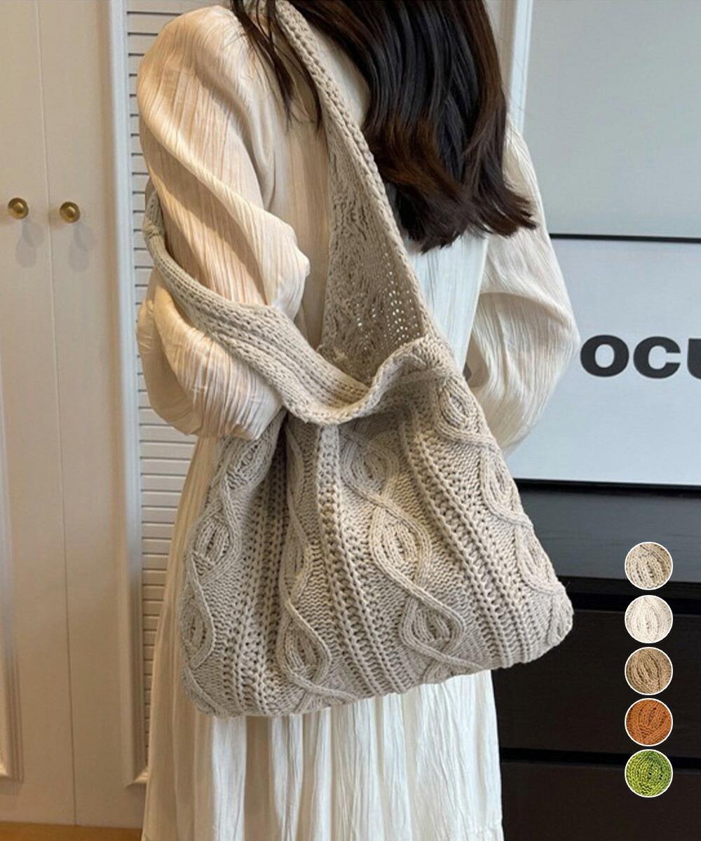 編み物御徒面子 韓国 トートバッグ 大静電容量 一ショルダーバッグA4 レディース 肩かけ嚢大きめ 軽さ御徒面子 オシャレカバン 控え選手御徒面子 折りたたみ エコ御徒面子 miniministore 6ZYALI-003