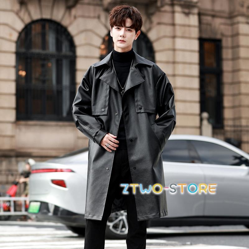 楽天市場】レザーコート チェスターコート メンズ PU レザージャケット