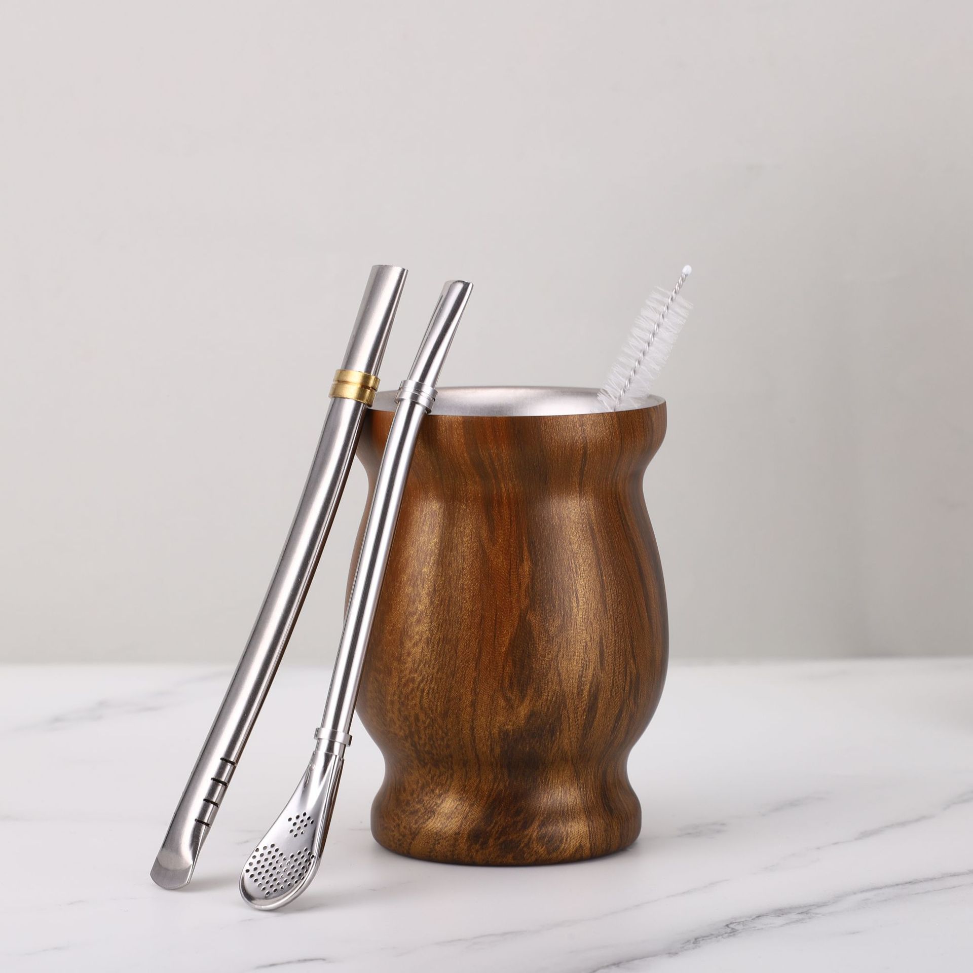 楽天市場】マテ茶 茶器 ボンビージャ 16cm （金属製 道具 器具茶コシ