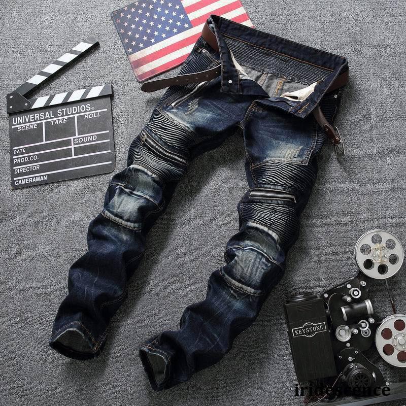 ジーンズ メンズ デニムパンツ バイクパンツ ダメージ加工 ストレッチ スキニー バイクウェア オートバイ ジーンズ 個性 スリム 細身レーシングパンツ｜SHOT LIFE