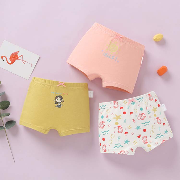 送料無料 子供 ショーツ キッズ下着 ボクサーパンツ パンツ 綿 3枚セット 下着 オールシーズン ジュニア 快適 女の子