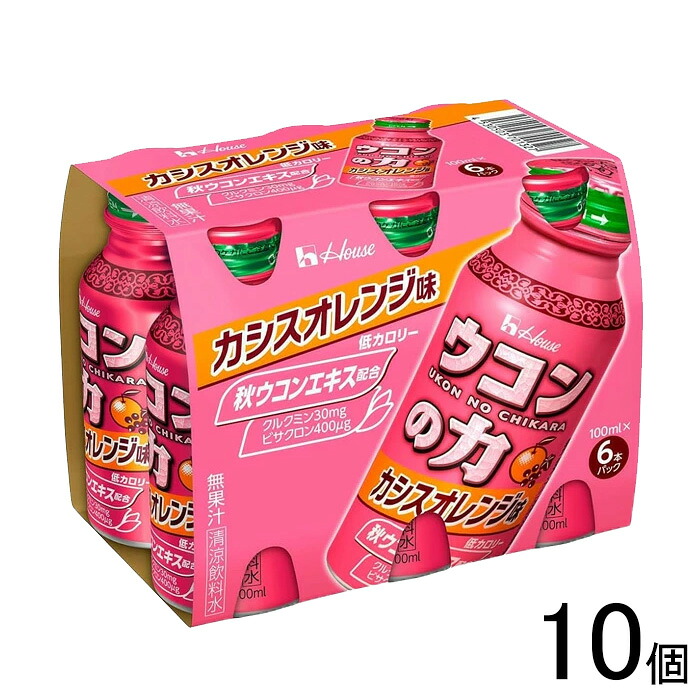 【6本&times;10個】 ハウスWF ウコンの力 カシスオレンジ味 缶100ml&times;6本パック&times;10個 ハウスウェルルネスフーズ 【北海道・沖縄・離島配送不可】｜O9ショップ【オーナインショップ】