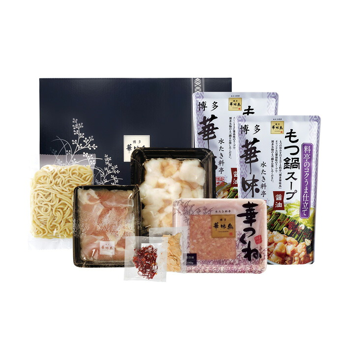 博多華味鳥 もつ鍋セット M-A1 もつ鍋スープ600g×2 牛小腸200g×1 鶏はらみ100g×1 華つくね200g×1 ちゃんぽん麺150g×1 にんにくスライス5g×1 唐辛子1g×1 【トリゼンフーズ】【要冷凍】【クール便】【北海道・沖縄・離島配送不可】