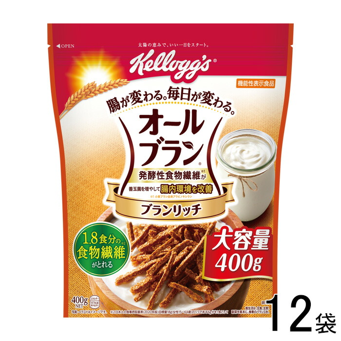 【12袋】 ケロッグ オールブラン ブランリッチ 400g×12袋入【北海道・沖縄・離島配送不可】
