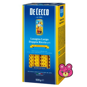 ディ・チェコ[DeCecco]No.1ラザーニャ  500g×10入り／箱〔ケース〕〔正規輸入品〕【北海道・沖縄・離島配送不可】