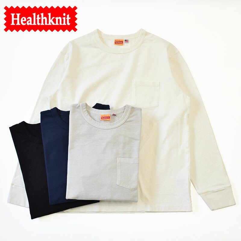 【楽天市場】Healthknit Vintage broad rib henryneck shortsleeve T 